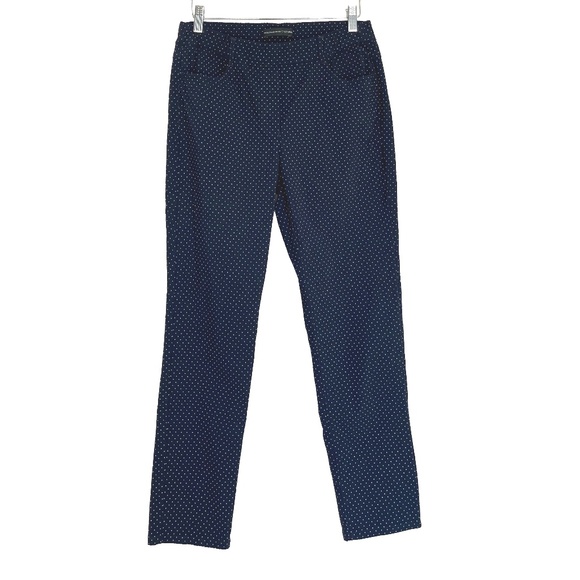 Navy Slim Pants with White Dots - Picture 2 of 6